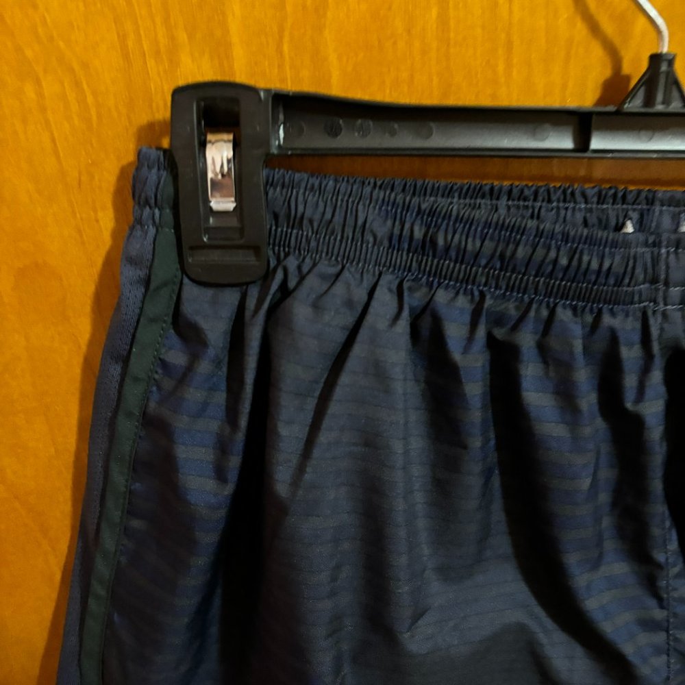 Nike Dri-Fit Athletic Running Shorts Black with Dark Blue Stripes Size Medium - Picture 7 of 12